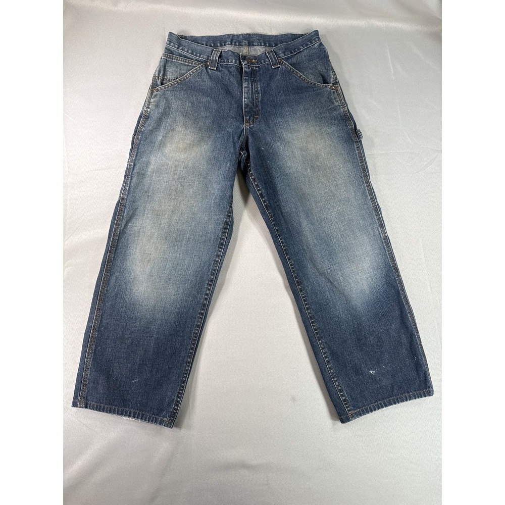 Lee 291 265 Jeans 32x32 Blue Straight Leg Distressed Cotton Vintage Denim